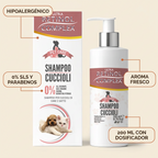 Características del champú: hipoalergénico, 0% SLS y parabenos, aroma fresco, 200 ml