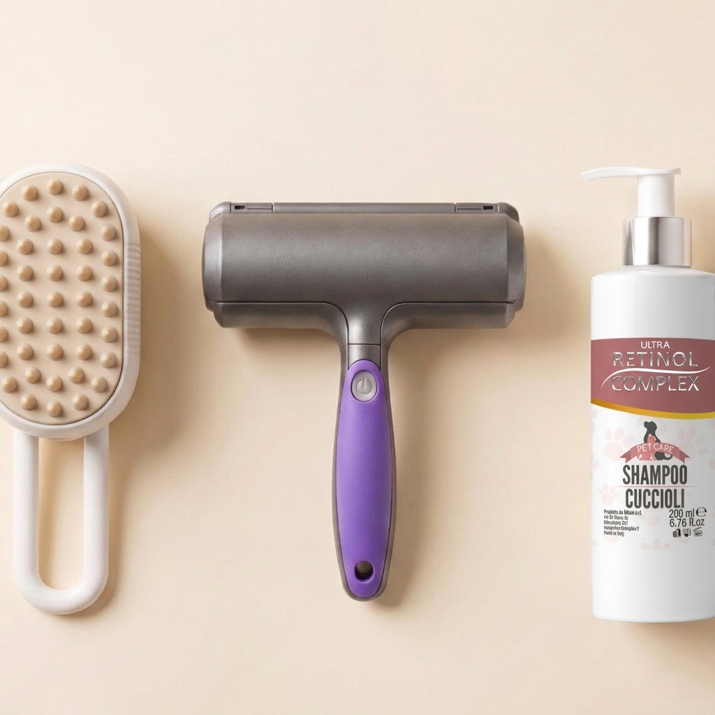 Kit Casa Sin Pelo: cepillo vapor 3 en 1, removedor sónico y champú suave para cachorros